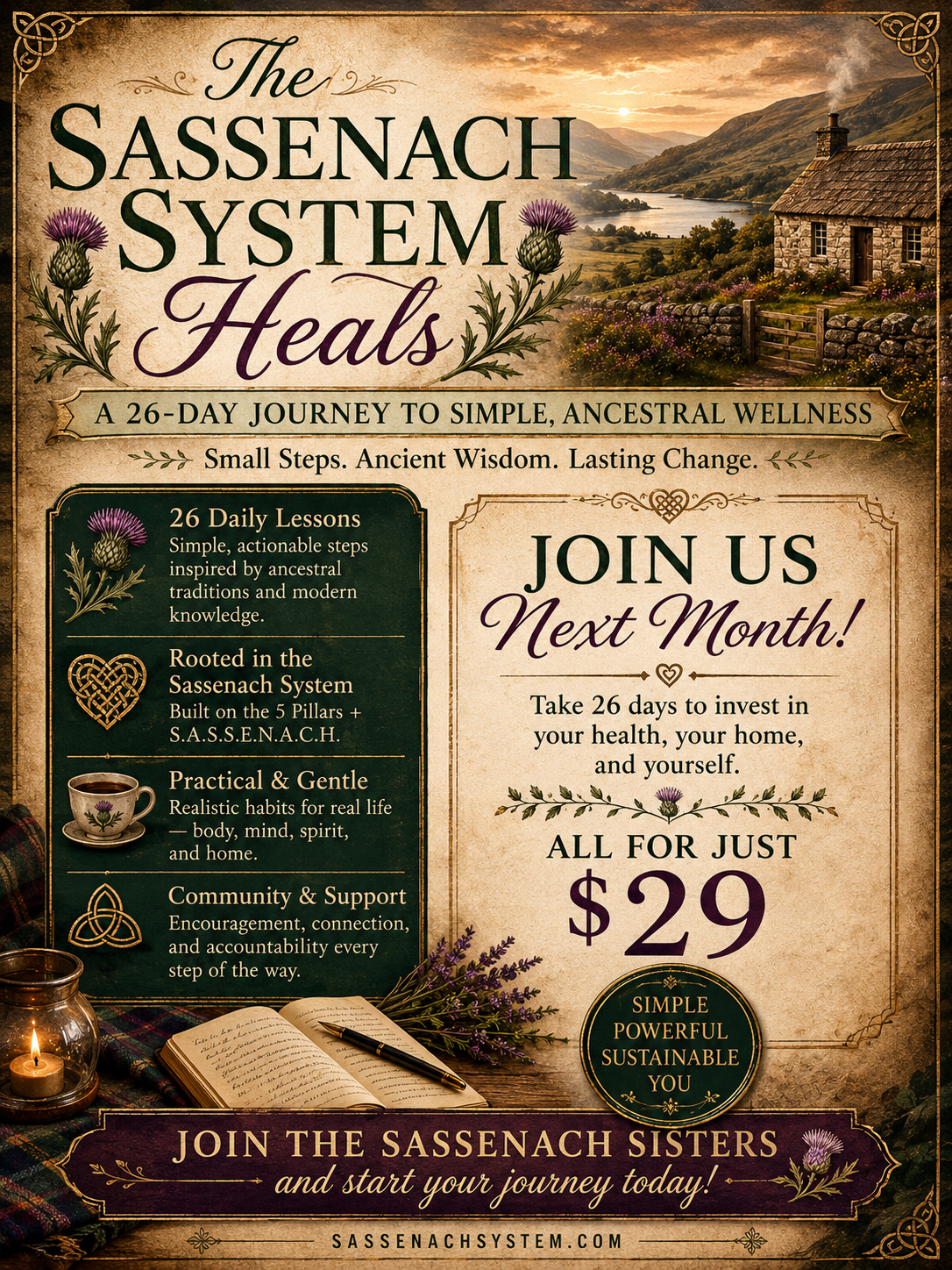 The Sassenach System Heals — A 26-Day Journey to Simple, Ancestral Wellness
